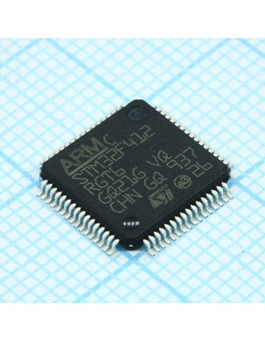 STM32F412RGT6, Микроконтроллер STM 32-бит ядро ARM Cortex M4 RISC 1МБ Флэш-память электропитание 3.3В 64-Pin LQFP лоток